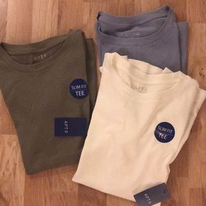 Apt 9 Slim Fit Tee -Set of Three - green, blue and white